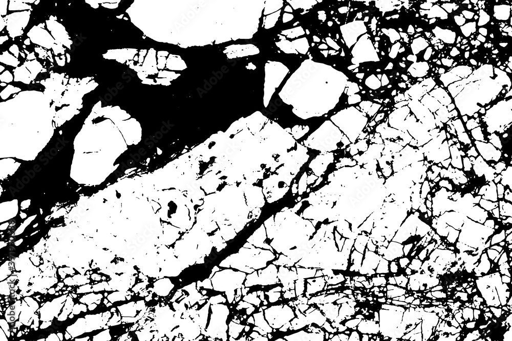 Fototapeta premium Black and white marble cracks simple texture. Vector illustration.