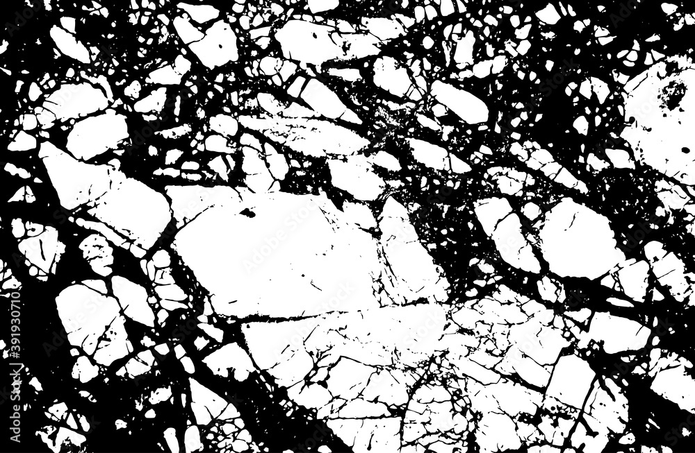 Obraz premium Black and white marble cracks simple texture. Vector illustration.