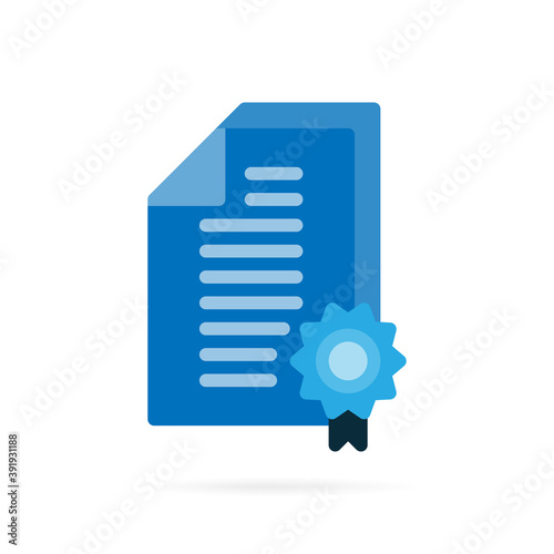 Diploma reputation icon. Guarantee or certificate paper sign and symbol on white background. Vector.