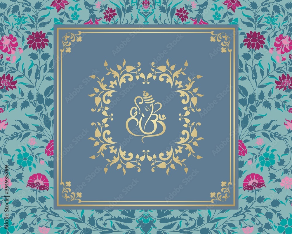 Ganesha, wedding card, royal Rajasthan, India Ganesha, wedding card, royal Rajasthan, India
