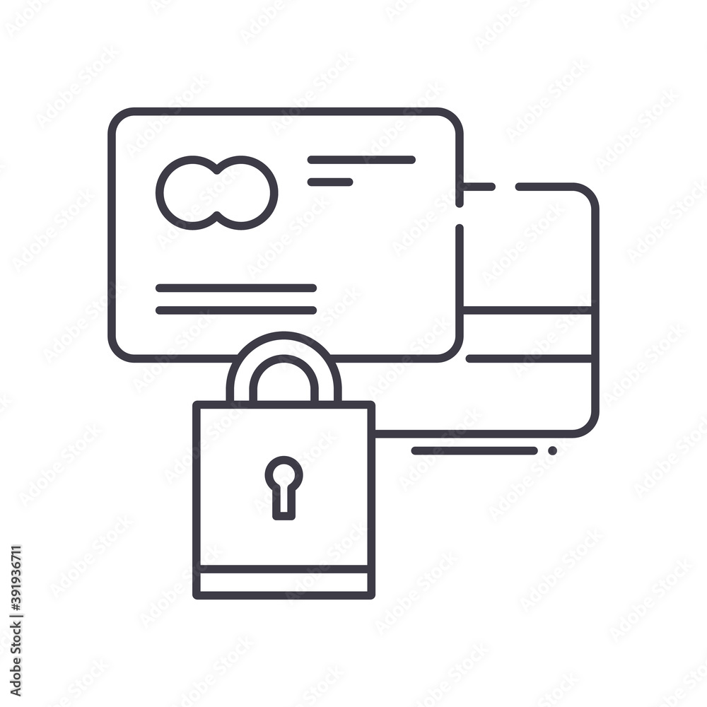 Security code icon, linear isolated illustration, thin line vector, web design sign, outline concept symbol with editable stroke on white background. Security code icon, linear isolated illustration, thin line vector, web design sign, outline concept symbol with editable stroke on white background.