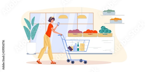 Cartoon flat character surfing internet outdoor - web chat,social networking service,online education,messenger communication,freelance remote work concept