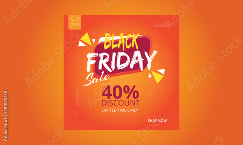 Social media sale banners and ads web template set for Black Friday.
