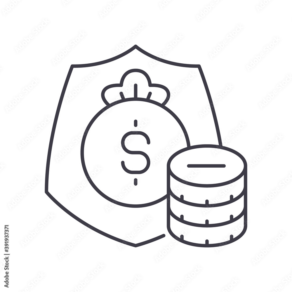 Secure icon, linear isolated illustration, thin line vector, web design sign, outline concept symbol with editable stroke on white background. Secure icon, linear isolated illustration, thin line vector, web design sign, outline concept symbol with editable stroke on white background.