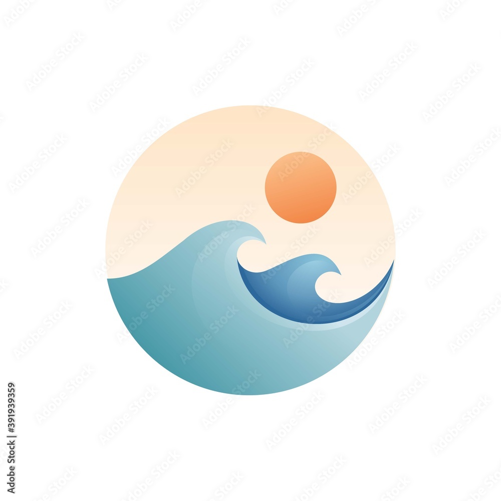 ocean wave icon or logo illustration ocean wave icon or logo illustration