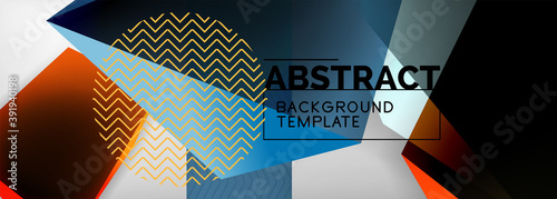 Low poly 3d geometric shapes, minimal abstract background. Vector illustrations for covers, banners, flyers and posters and other