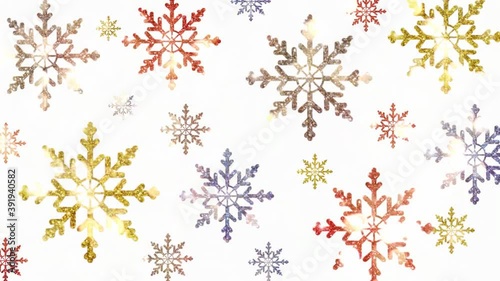 Wallpaper Mural beautiful Christmas video with colorful snowflakes on a light background  Torontodigital.ca