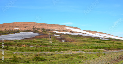 landscape with mountains and blue sky