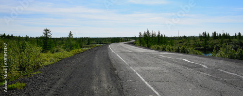 road in the tundra on the Taimyr Peninsula
