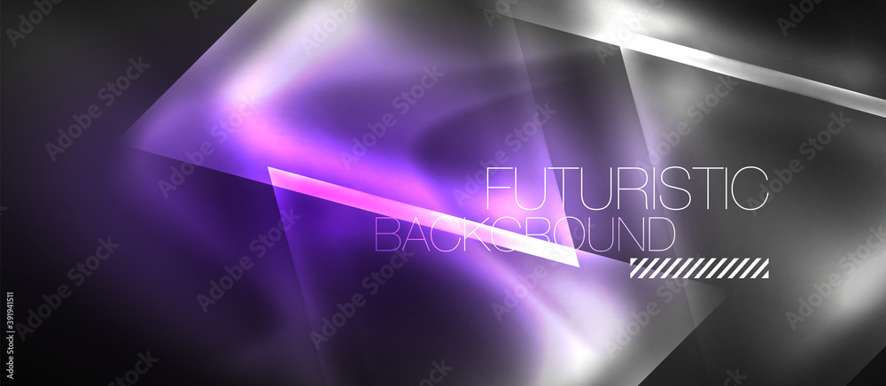 Neon geometric abstract background. Triangles with color glowing light effects in the dark. Vector illustration for covers, banners, flyers and posters and other Neon geometric abstract background. Triangles with color glowing light effects in the dark. Vector illustration for covers, banners, flyers and posters and other