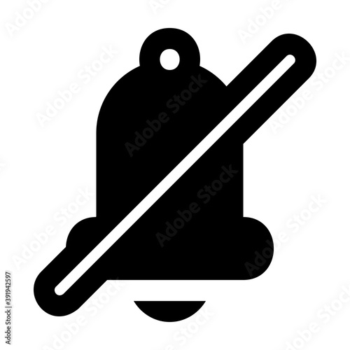 Notification Off icon vector illustration in solid style for any projects