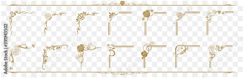 decorative gold frame set Vector
