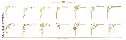 decorative gold frame set Vector
