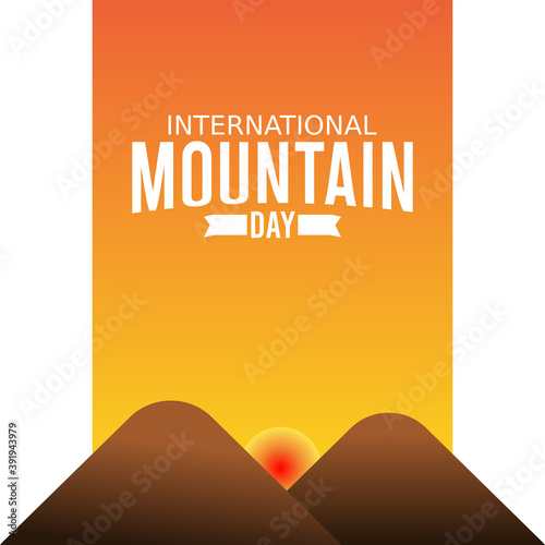 vector graphic of international mountain day good for international mountain day celebration. flat design. flyer design.flat illustration.