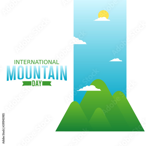 vector graphic of international mountain day good for international mountain day celebration. flat design. flyer design.flat illustration.