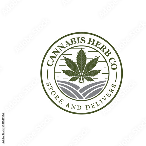 cannabis herb logo designs for health company icon and symbol