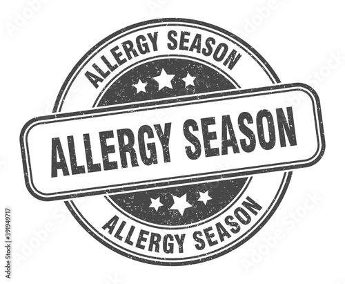 allergy season stamp. allergy season label. round grunge sign