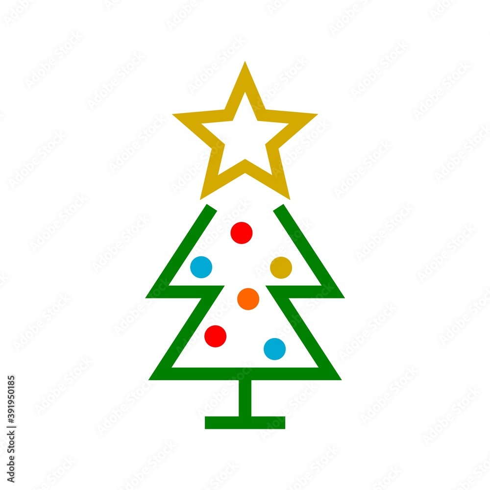 Fototapeta premium Christmas tree icon isolated on white background