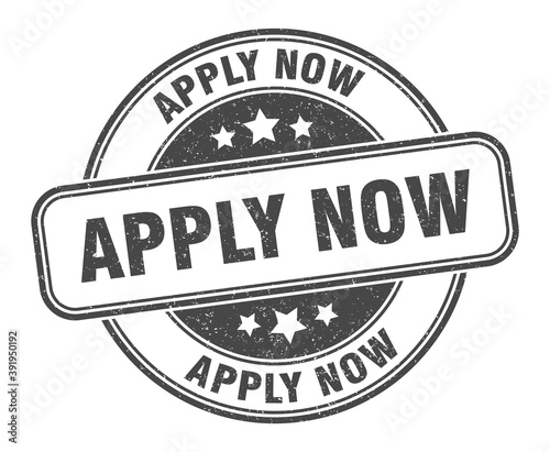 apply now stamp. apply now label. round grunge sign