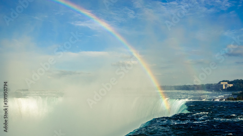 Rainbow over Niagara Falls during summer  Canada