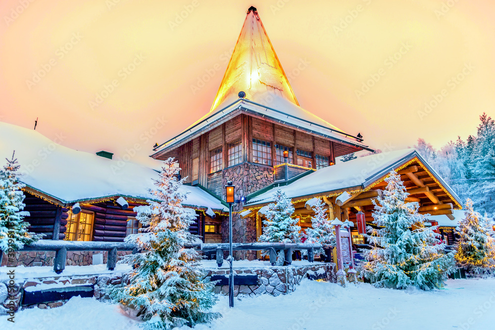 Fototapeta premium Santa claus village lapland finland