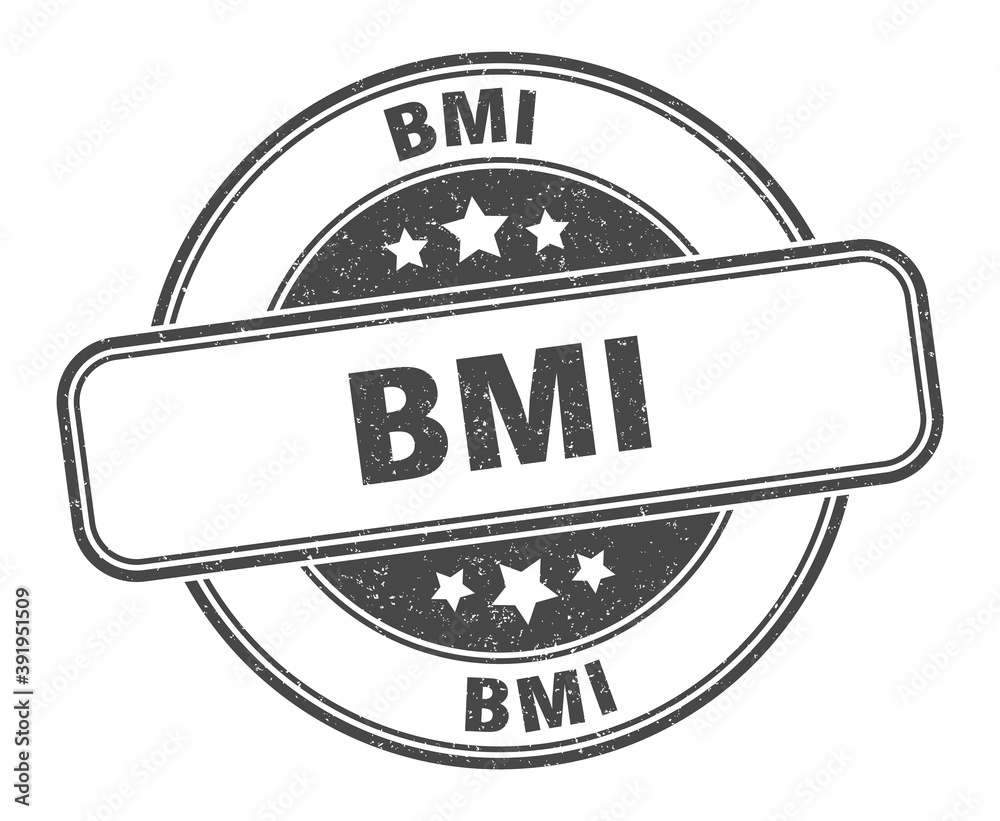 bmi stamp. bmi label. round grunge sign