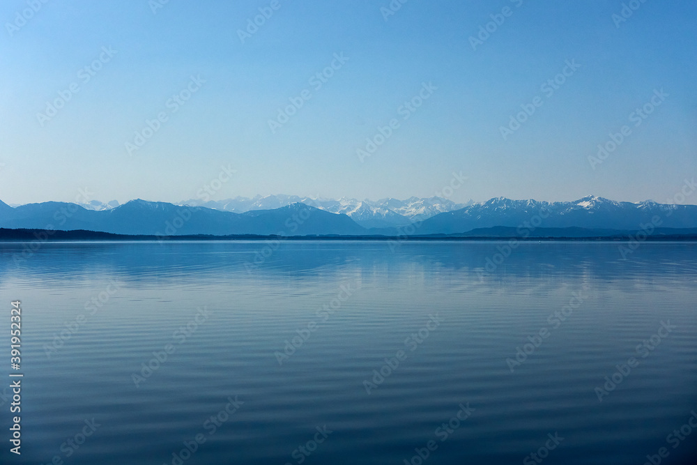 See, Berge, Winter, Landschaft, Natur, Panorama