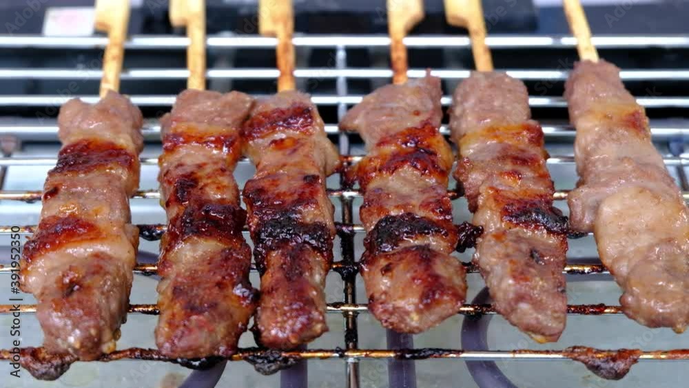 Grilled meat on the grill, Thailand and Asian street food. Grilled meat on the grill, Thailand and Asian street food.