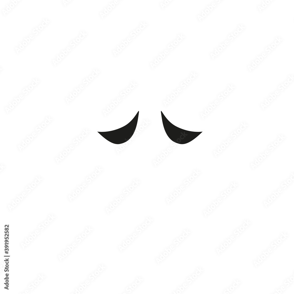 Vector unicorn eyelashes. Closed woman eyes. Vector icon. Cute design