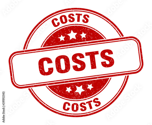 costs stamp. costs label. round grunge sign