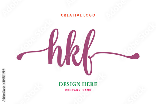 HKF lettering logo is simple  easy to understand and authoritative