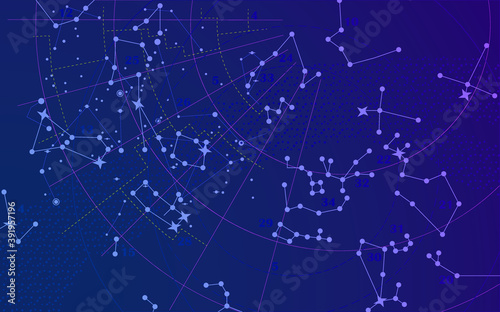 Stars map background/ Vector wallpaper space, black hole, planets elements texture