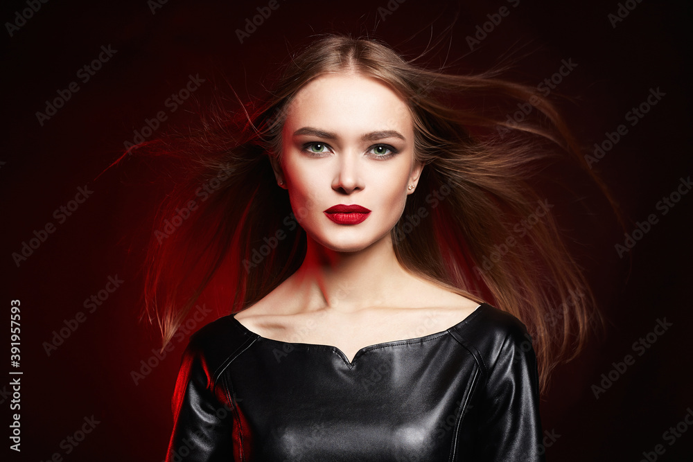 Beautiful young Woman with healthy Hair in color Light Beautiful young Woman with healthy Hair in color Light