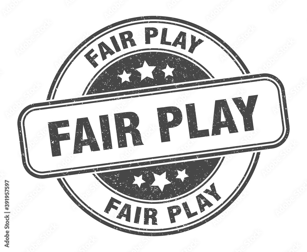 fair play stamp. fair play label. round grunge sign