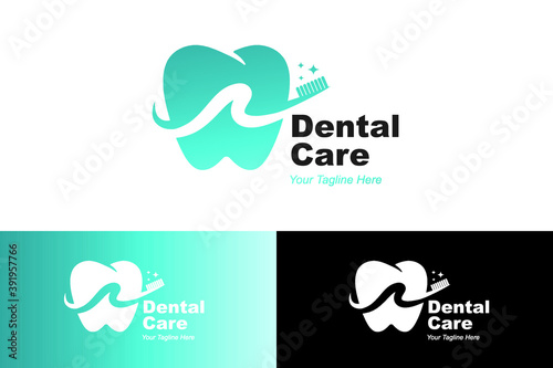 dental care logo design flat gradient