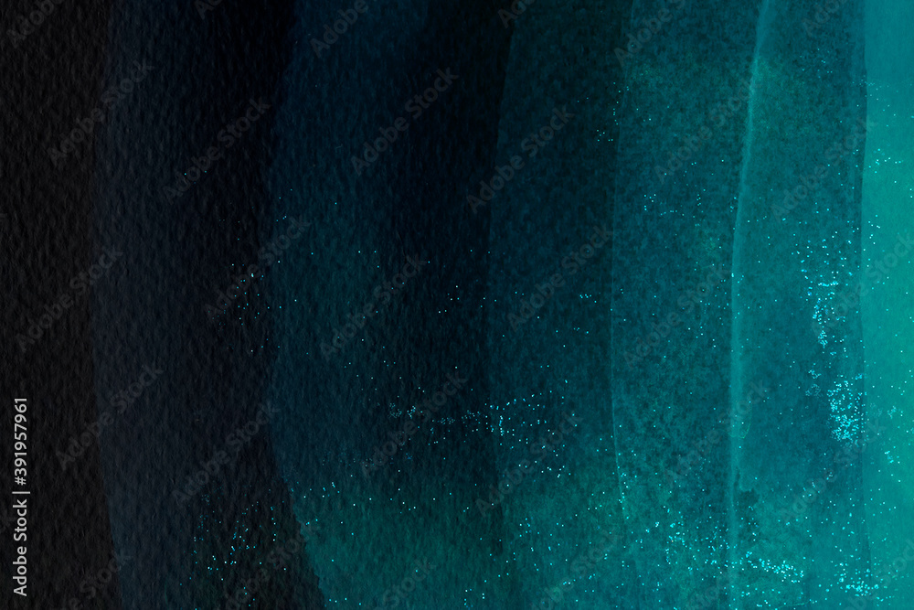 Dark green watercolor brush stroke background Stock Illustration