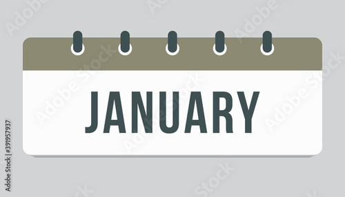 Vector icon page day calendar winter month January