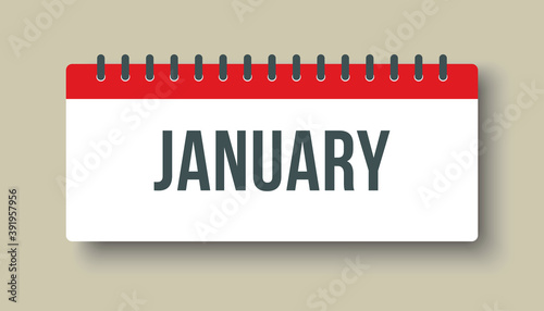Vector icon page day calendar winter month January