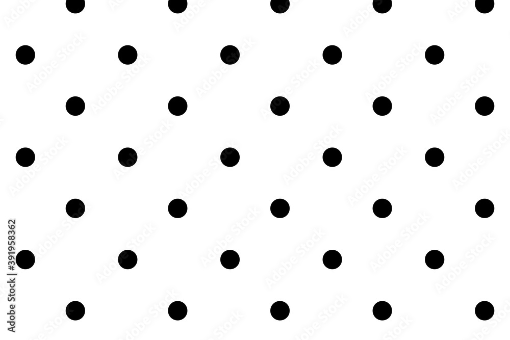 Cute polka dot black and white pattern background