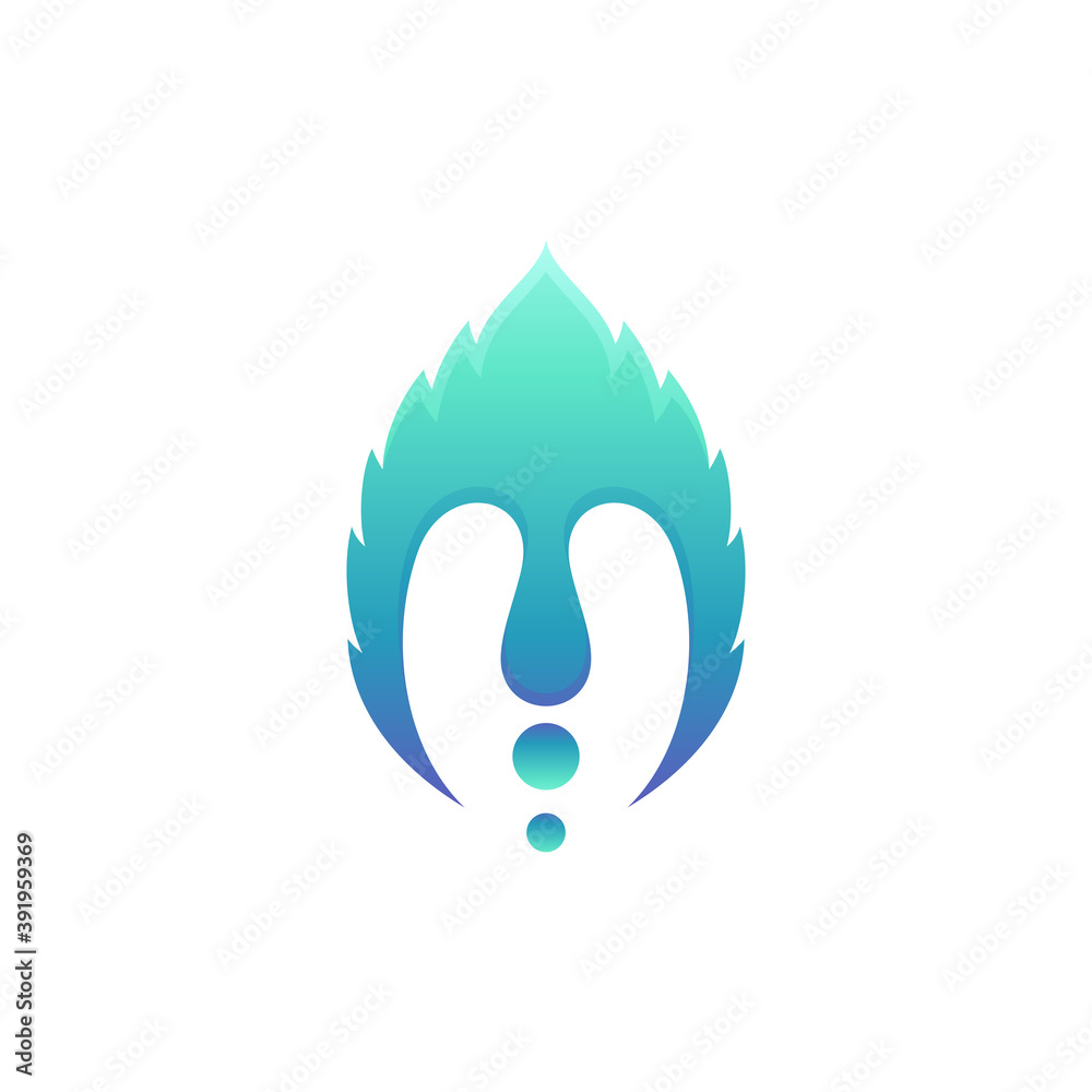 Mint leaf logo with letter M, simple plant flat logo style gradient color Mint leaf logo with letter M, simple plant flat logo style gradient color