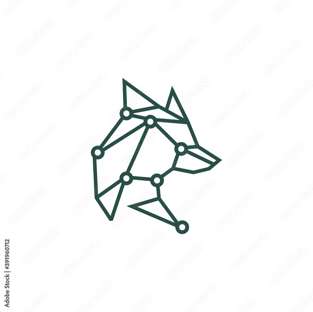 logo design dog line vector