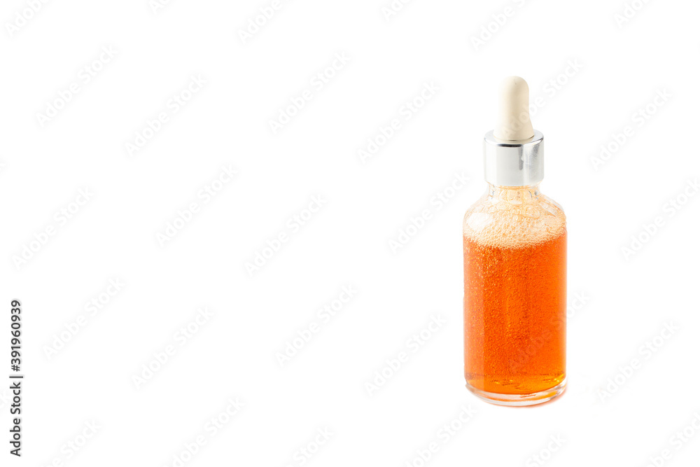 Bio Serum in glass bottle on white background. Natural Skin care concept. Bio Serum in glass bottle on white background. Natural Skin care concept.