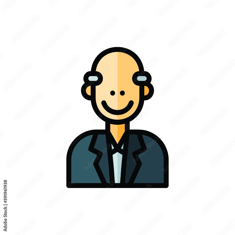 President, Employee, Worker Icon Logo Illustration Vector Isolated. Avatar, Character, and Profession Icon-Set. Suitable for Web Design, Logo, App, and UI. Editable Stroke and Pixel Perfect. EPS 10.
