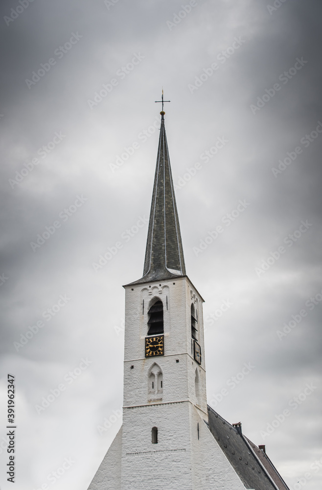 White church in Noordwijkerhout in the Netherlands White church in Noordwijkerhout in the Netherlands