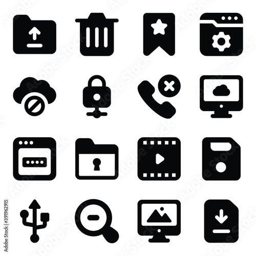 
Security and Data Storage Solid Icons Pack 
