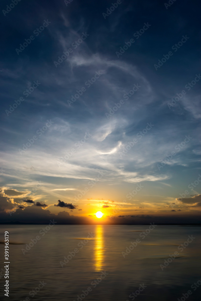 Seascape sunset sky and cloud.