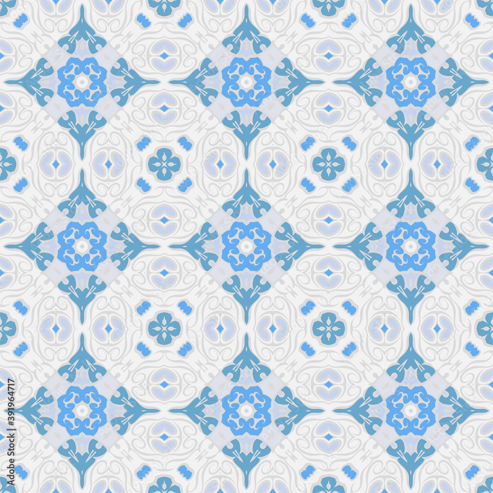 Style bright color seamless pattern in white blue for decoration, paper wallpaper, tiles, textiles, neckerchief, carpet, rug, pillows, tiles. Home decor, interior design, cloth design. Style bright color seamless pattern in white blue for decoration, paper wallpaper, tiles, textiles, neckerchief, carpet, rug, pillows, tiles. Home decor, interior design, cloth design.