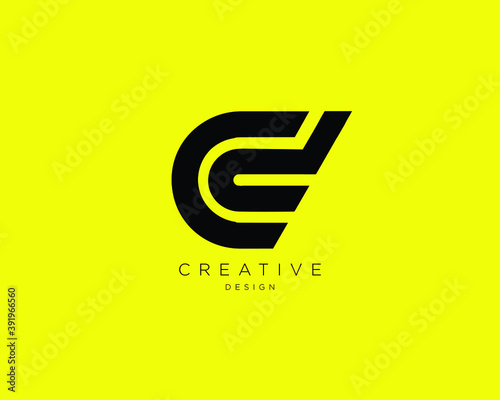 Creative and Minimalist Letter CD Logo Design Using letters C and D , CD Monogram
