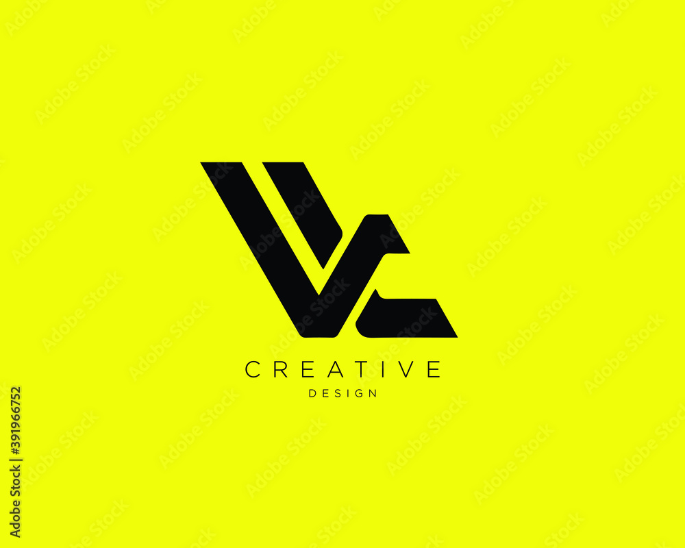 Creative and Minimalist Letter VL Logo Design Using letters V and L