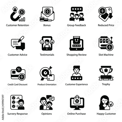 
Customer Experience Solid Icons Pack 
